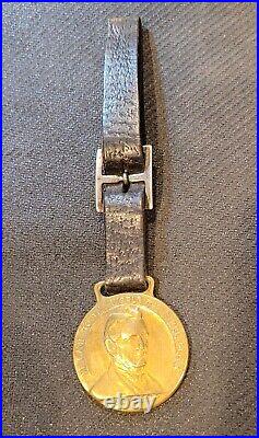 RARE 1837-1937 John Deere FOB Watch Medal Centennial Farm Plow Design With Band