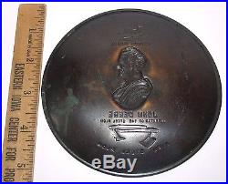 RARE! John Deere Bust Trademark & Steel Plow Stamped Brass Dish Change Tray 1912