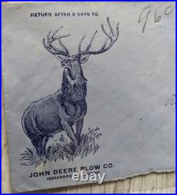 RARE Vintage 1906 John Deere Plow Company Envelope Indianapolis Indiana