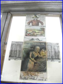 Rare 1800s John Deere Folding Horse Plow Trade Card Advertising Victorian Frame