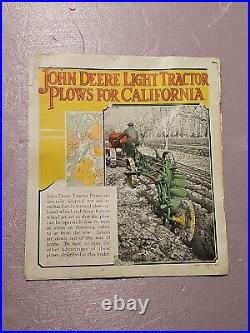 Rare John Deere Light Tractor Plows Sales Brochure Waterloo Boy