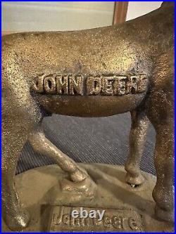 Rare John Deere Plow Company Deer Statue Moline Illinois Metal Antique Vintage