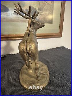 Rare John Deere Plow Company Deer Statue Moline Illinois Metal Antique Vintage