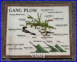 Rare Vintage John Deere Gang Plow Advertising Poster Sign Factory Issued