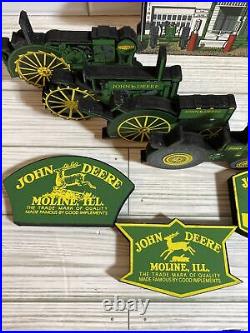 Rare Vintage John Deere Wood Display Gen Store 6 Tractors 1 Plow 5 Logo Plaques