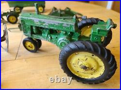 Scarce Vintage ERTL ESKA John Deere Tractor w Wagon, Plow, Disc Harrow, Spreader