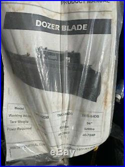 SkidSteer TMG 94 Hydraulic Angle Dozer Blade Plow Attachment 4 Way Dirt Snow