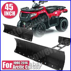 Snow Plow Adjustable 45 Steel Push Blade Kit For 1998-2016 Arctic Cat 300 ATV