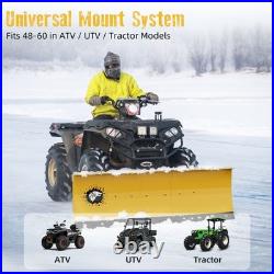 Snow Plow Kit 48-60'' Steel Blade Complete Universal Mount Package Fits UTV ATV