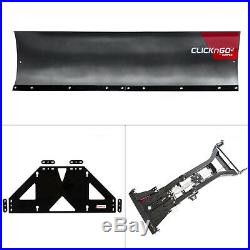 Snow Plow Kit 66x17'' Blade Steel Push Tube Frame Click N Go 2 John Deere 12-18
