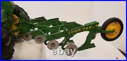VINTAGE DIECAST JOHN DEERE 430 with 3-POINT HITCH AND 4 BOTTOM PLOW 1/16th SCALE
