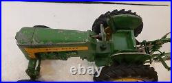 VINTAGE DIECAST JOHN DEERE 430 with 3-POINT HITCH AND 4 BOTTOM PLOW 1/16th SCALE