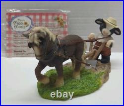 VTG 2001 Mary's Moo Moos John Deere Boy/Horse Plow Figurine 7 x 3.75 #858900