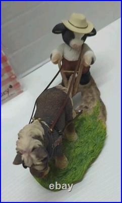 VTG 2001 Mary's Moo Moos John Deere Boy/Horse Plow Figurine 7 x 3.75 #858900