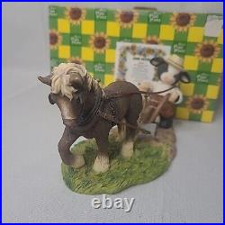 VTG 2001 Mary's Moo Moos John Deere Boy/Horse Plow Figurine 7 x 3.75 #858900