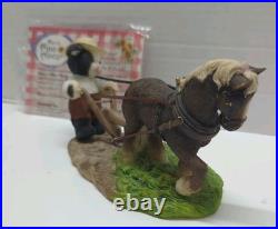 VTG 2001 Mary's Moo Moos John Deere Boy/Horse Plow Figurine 7 x 3.75 #858900