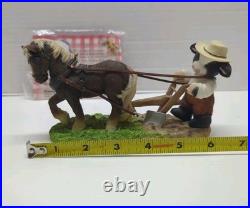 VTG 2001 Mary's Moo Moos John Deere Boy/Horse Plow Figurine 7 x 3.75 #858900