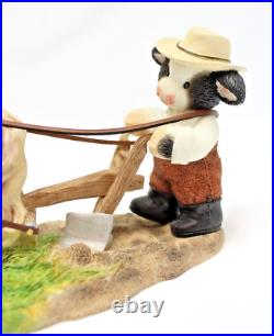VTG 2001 Mary's Moo Moos John Deere Boy/Horse Plow Figurine 7 x 3.75 #858900