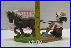 VTG 2001 Mary's Moo Moos John Deere Boy/Horse Plow Figurine 7 x 3.75 #858900
