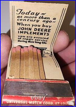 Very Rare John Deere Plow Company Matchbook Kansas City Mo 1936-1937 Logo Inside