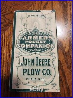Vintage 1902 John Deere Plow Company, Farmers' Pocket Companion