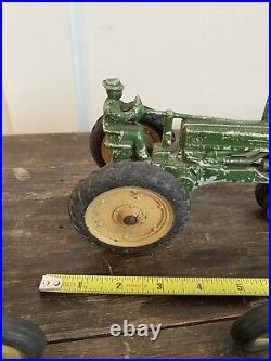 Vintage 1940's 1950's Ertl John Deere Model A Tractor Manure Spreader Plow Disc