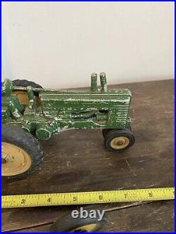 Vintage 1940's 1950's Ertl John Deere Model A Tractor Manure Spreader Plow Disc