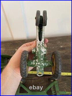 Vintage 1940's 1950's Ertl John Deere Model A Tractor Manure Spreader Plow Disc