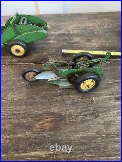 Vintage 1940's 1950's Ertl John Deere Model A Tractor Manure Spreader Plow Disc