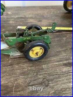 Vintage 1940's 1950's Ertl John Deere Model A Tractor Manure Spreader Plow Disc