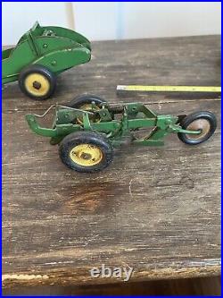 Vintage 1940's 1950's Ertl John Deere Model A Tractor Manure Spreader Plow Disc