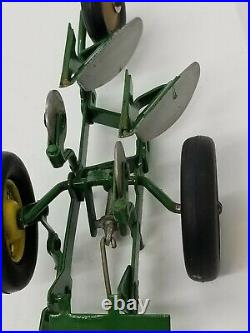 Vintage 1950's ERTL ESKA, John Deere Metal Toy, 2 Bottom Plow, 1/16th Scale, USA