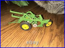 Vintage 1950's Eska John Deere 2 Bottom Plow 1/16 Old Farm Toy