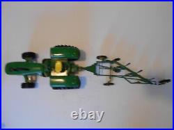 Vintage 1970 Ertl 116 John Deere 5020 Tractor, #555, withF660 4 Bottom Plow #527