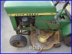 Vintage 1970 John Deere 70 Lawn Tractor with Snow Plow For Parts or Restoration