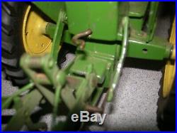 Vintage 1/16 John Deere 3020 Toy Tractor 3 PT & Plow Metal Wheels Ertl Diecast