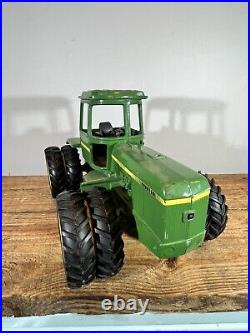 Vintage 80's John Deere 8640 4WD Tractor Toy Dual Wheels Plow & Trailer Package