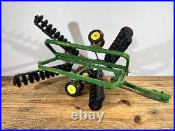 Vintage 80's John Deere 8640 4WD Tractor Toy Dual Wheels Plow & Trailer Package