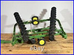 Vintage 80's John Deere 8640 4WD Tractor Toy Dual Wheels Plow & Trailer Package