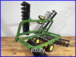 Vintage 80's John Deere 8640 4WD Tractor Toy Dual Wheels Plow & Trailer Package