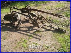 Vintage Antique John Deere 2 Bottom Plow tow behind with Steel wheels