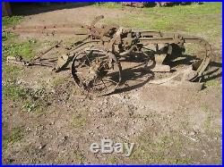 Vintage Antique John Deere 2 Bottom Plow tow behind with Steel wheels