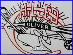 Vintage Chilled Oliver Plow Porcelain Sign Gas Oil Dealership Tractor Farm Deere