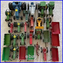 Vintage Ertl 50LB LOT 18 & 116 Scale Farm Tractors Equipment Trailer Plow VGC