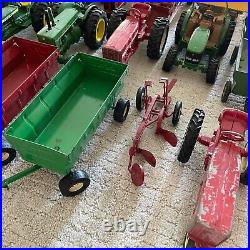 Vintage Ertl 50LB LOT 18 & 116 Scale Farm Tractors Equipment Trailer Plow VGC
