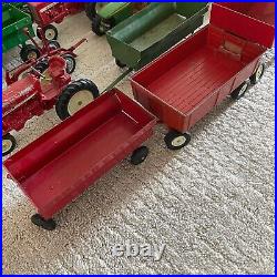 Vintage Ertl 50LB LOT 18 & 116 Scale Farm Tractors Equipment Trailer Plow VGC