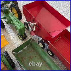 Vintage Ertl 50LB LOT 18 & 116 Scale Farm Tractors Equipment Trailer Plow VGC