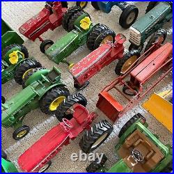Vintage Ertl 50LB LOT 18 & 116 Scale Farm Tractors Equipment Trailer Plow VGC
