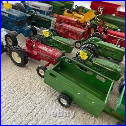 Vintage Ertl 50LB LOT 18 & 116 Scale Farm Tractors Equipment Trailer Plow VGC