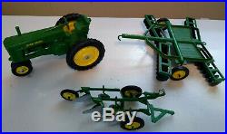 Vintage Ertl Eska 1/16 John Deere (Lot of 3 Toys) Custom Plow, Tractor, Disk